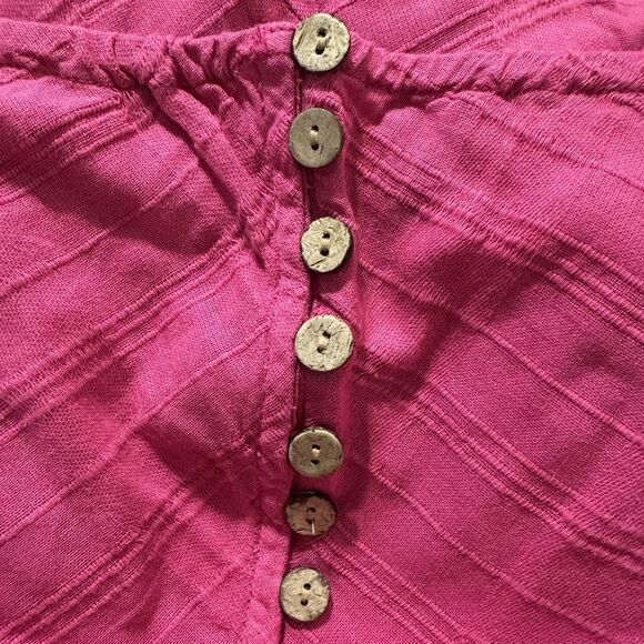 Free People Pink Magenta Skirt Size M Boho Coachella Hippie Festival Linen Blend - Picture 4 of 4